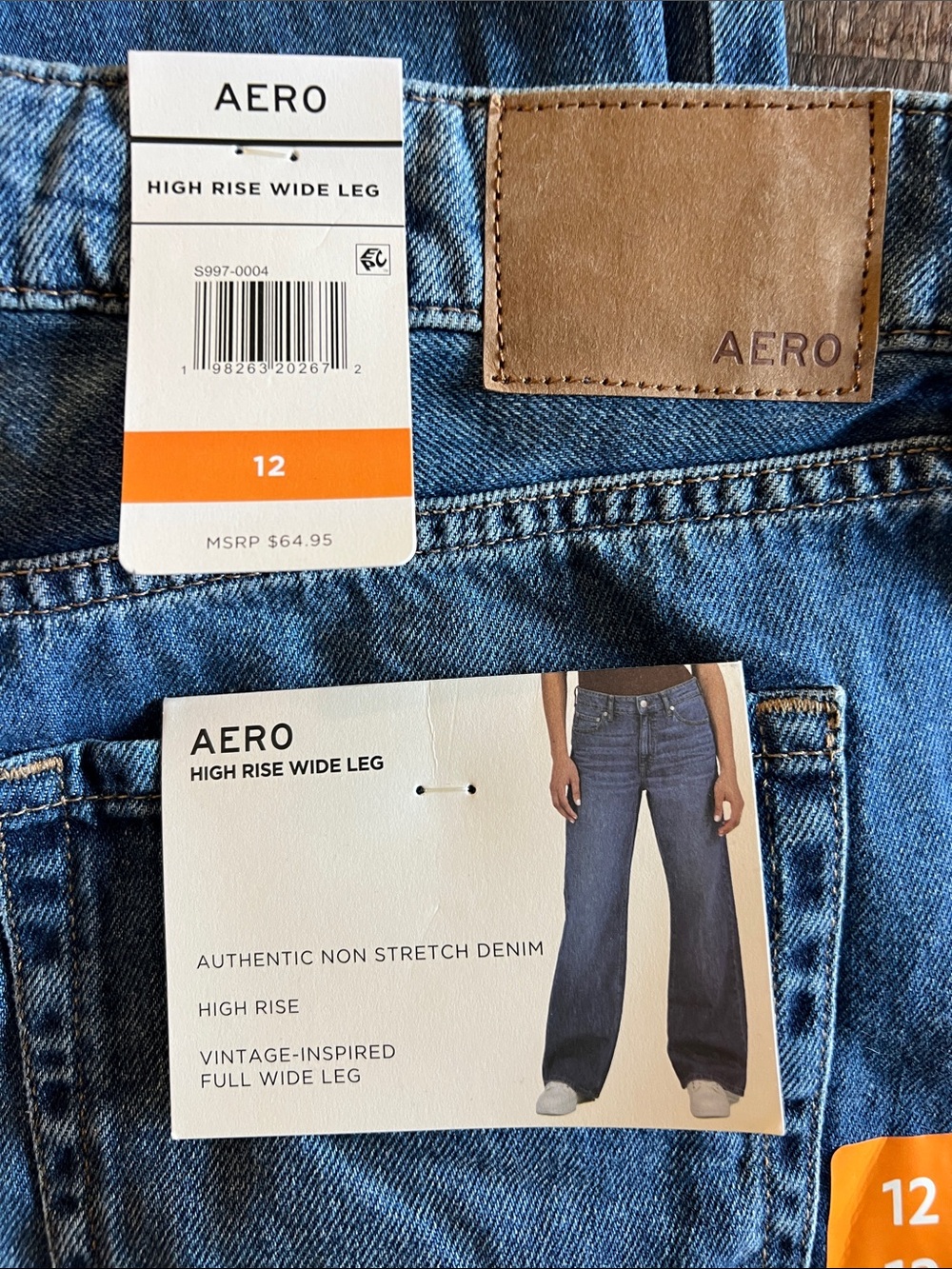Aeropostale Women's Flare Wide-Leg Jeans in Blue Denim - Picture 2 of 6